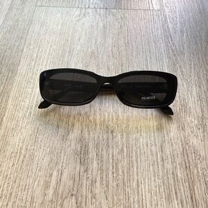 quay australia vibe check black polarized yk2 90's retro sunglasses eyewear NEW